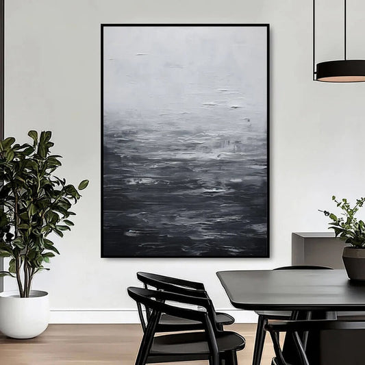 Tableau mural abstrait en noir et blanc #TA418